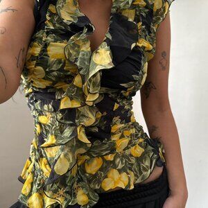 ESCADA CHIFFON LEMON TOP.